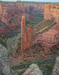 Spider rock at sunset, Canyon de Chelly national monument, Arizona, USA