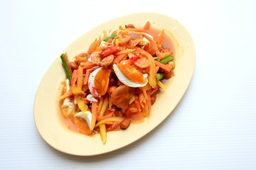 Thai Style Papaya Salad with Satled Eggs