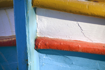 Greek fisherman boat closup at Lesvos