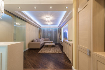 White lounge in modern house interior