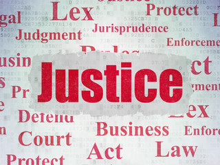 Law concept: Justice on Digital Paper background