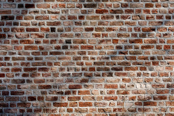 Naklejka premium old red brick wall with shadows