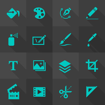 Vector Flat Icon Set - Design and Art
