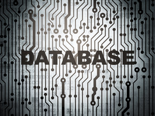 Software concept: circuit board with Database