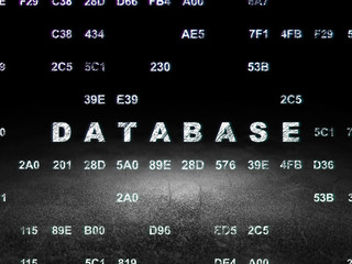 Database concept: Database in grunge dark room