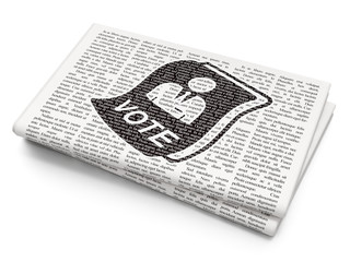 Political concept: Ballot on Newspaper background