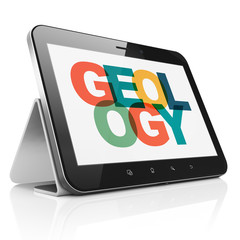 Science concept: Tablet Computer with Geology on  display