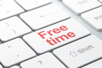 Time concept: Free Time on computer keyboard background