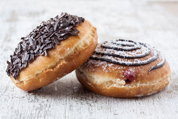 donuts with chocolate and marmalade