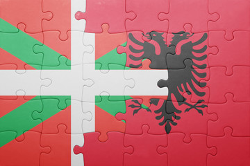 puzzle with the national flag of basque country and albania