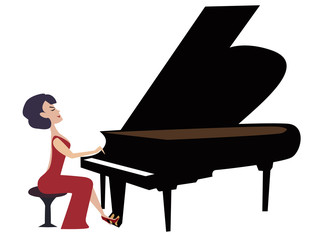 woman playing piano