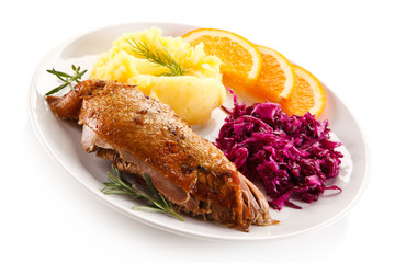 Roast duck fillet and vegetables 