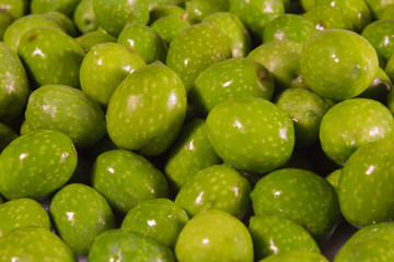 Green olives close-up