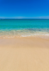 Fototapeta na wymiar Beautiful ocean with turquoise clear water and sand beach