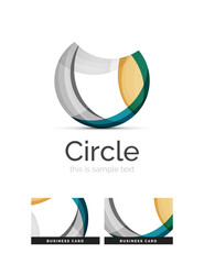 Circle logo. Transparent overlapping swirl shapes. Modern clean business icon