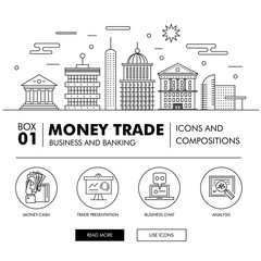 Modern banking business and trade industry