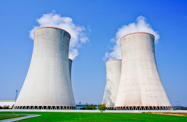 Fototapeta premium Four cooling towers of the nuclear power station in Dukovany.