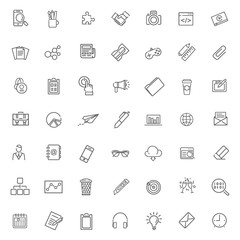 Thin line icons set. Icons for business, digital marketing.