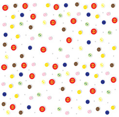 vector abstract background with painted buttons and speckled, baby vector background for design