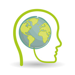 Vector illustration of Think green , editable icon