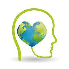 Vector illustration of Think green , editable icon