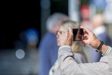 Tourist taking a picture outdoor