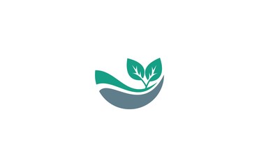 leaf landscape logo vector