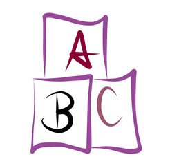 Illustration of A B C building blocks