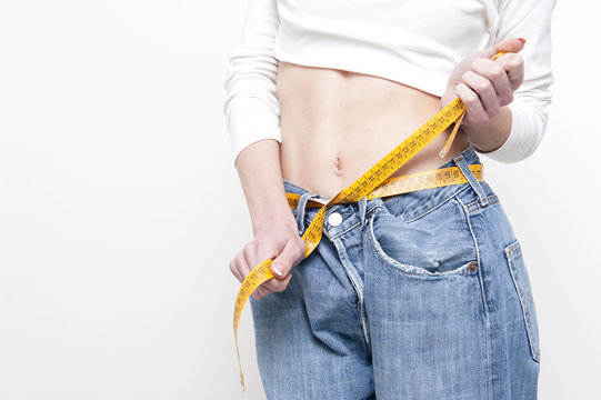 Successful diet and weight loss concept 