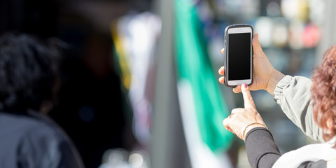 Tourist taking a picture outdoor