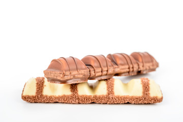 Chocolate Bars On White Background