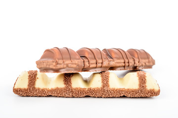 Chocolate Bars On White Background