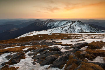 National Park of Mala Fatra in northern Slovakia at the end of winter.