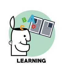 Graphic design of learning , vector illustration