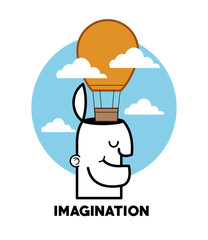 Graphic design of Imagination , vector illustration