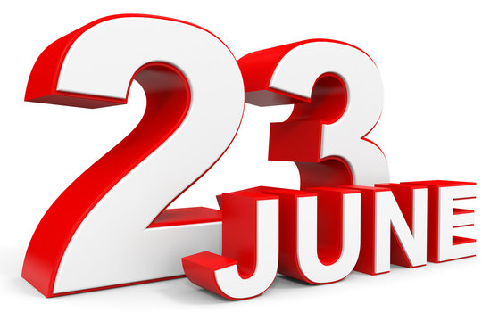 June 23. 3d text on white background.