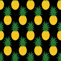 Seamless pineapple background. Cute vector pineapple pattern. Summer fruit illustration. Design for fabric and decor. Exotic summer concept.