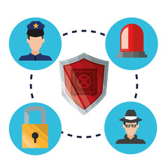Security cartoon illustration, vector design