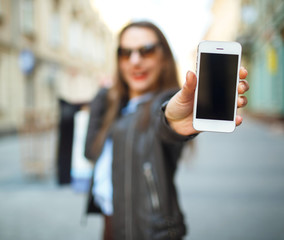 Online shopping concept - beautiful woman with shopping bags and