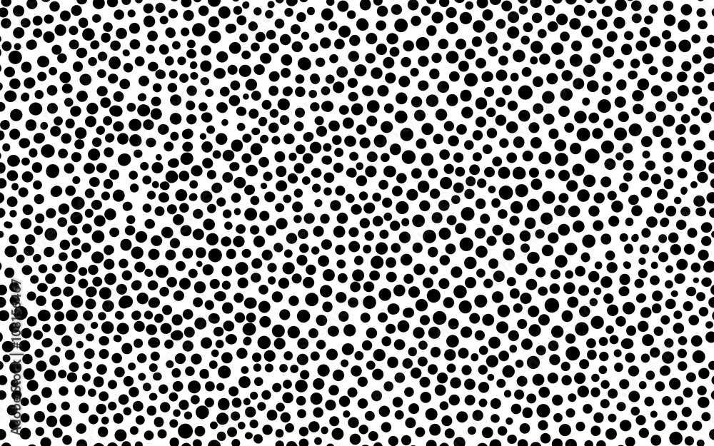 Wall mural rectangle seamless pattern with black dots on white background