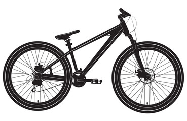 Bike Bicycle black and white. Vector illustration.