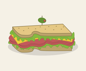 Design of sandwich, vector illustration