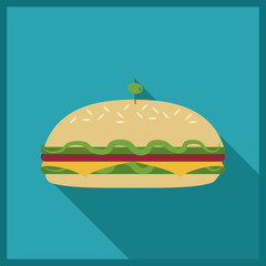 Food concept, burger design, vector illustration