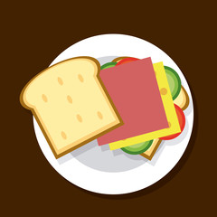 Design of sandwich, vector illustration