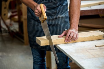 Carpenter working on his craft