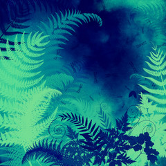 Fototapeta na wymiar The background image entwined fern leaves.