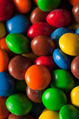 Fototapeta na wymiar Rainbow Colorful Candy Coated Chocolate