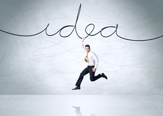 Obraz premium Hanging businessman concept