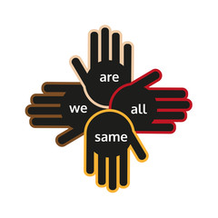 Hands of different colors