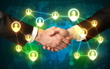 handshake, social netwok concept